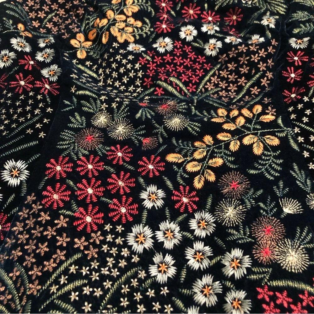 Anthropologie Floral Embroidered Top - Navy and Multicolor - Picture 4 of 9